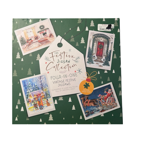The Festive Jigsaw Collection 4 in 1 Box Vintage Christmas Puzzles - 1000 pc - Picture 1 of 8